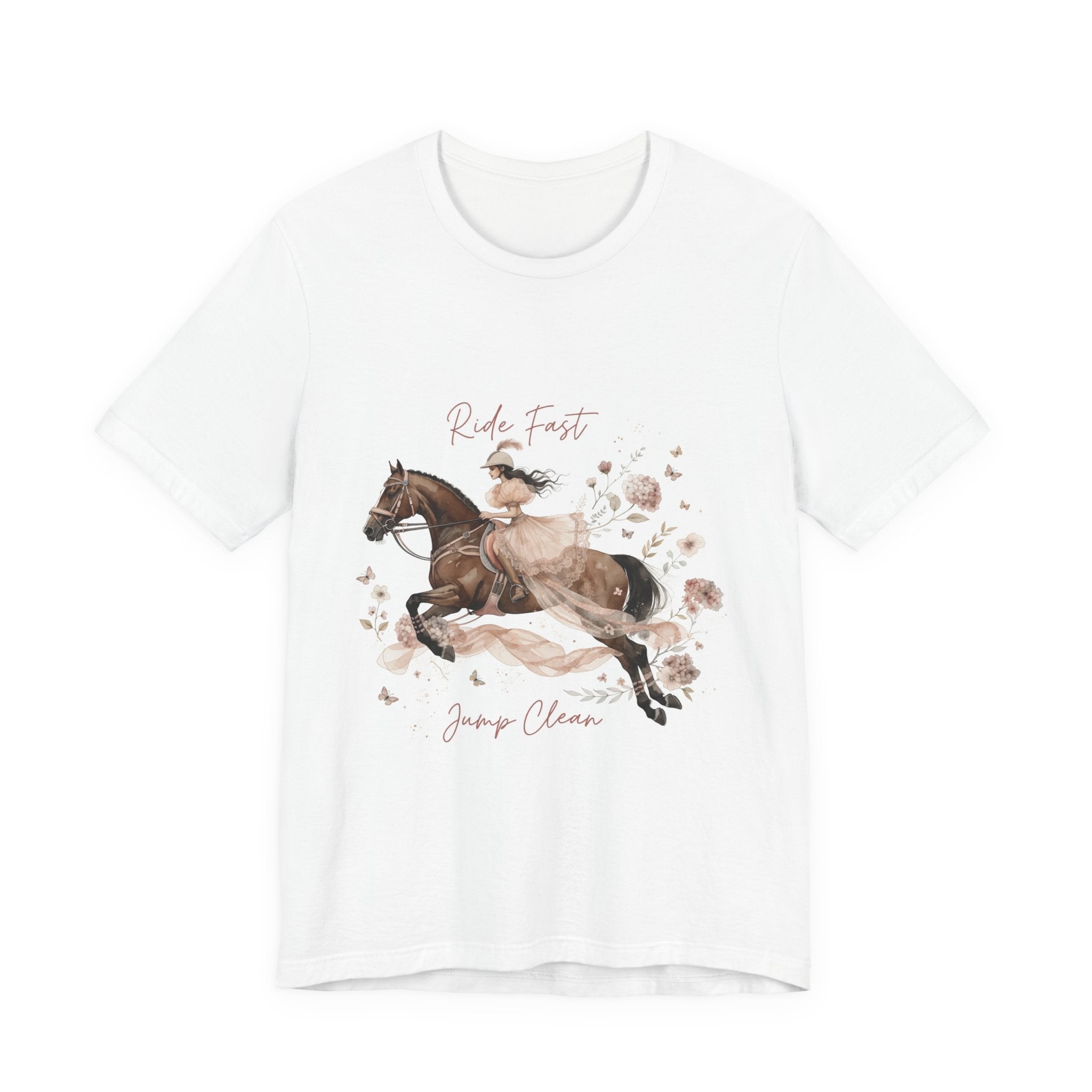 Tricou motivational cu cai 'Ride Fast, Jump Clean'
