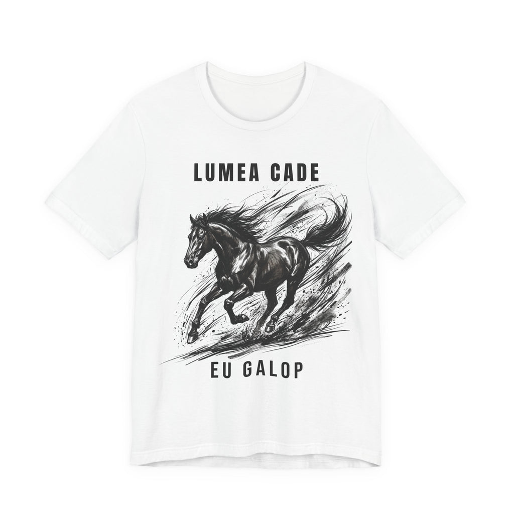 Tricou edgy cu Cai 'Lumea Cade, Eu Galop'