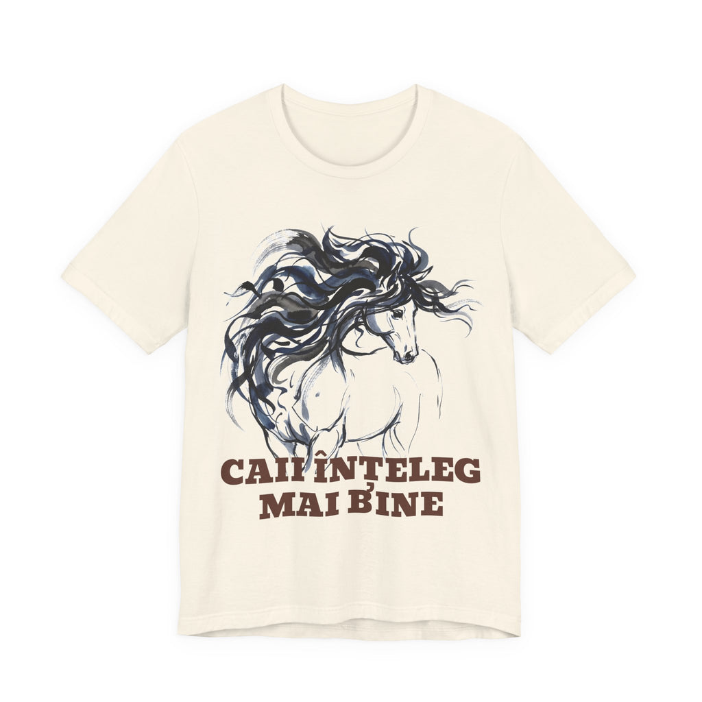 Horse Illustration T-Shirt — "Caii Inteleg Mai Bine" Romanian Graphic Tee