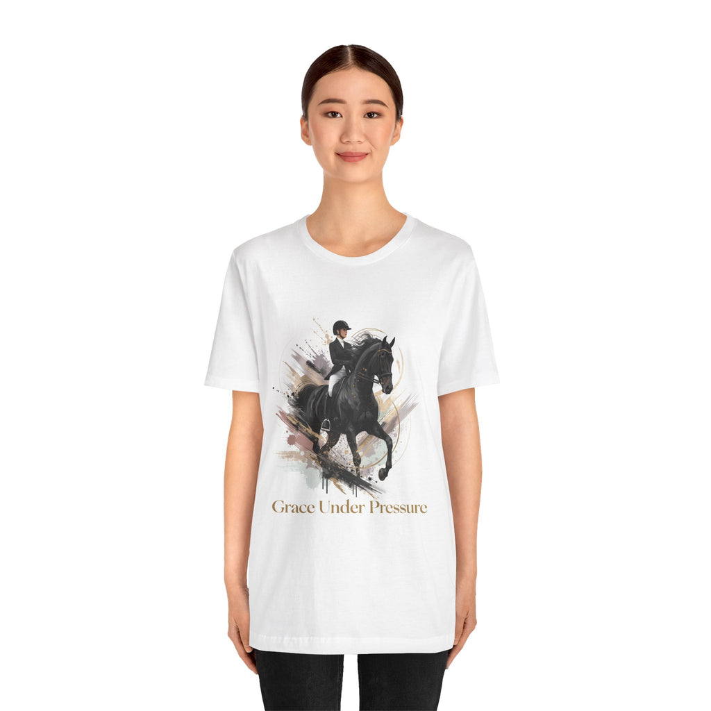 Tricou motivational cu cai 'Grace Under Pressure'