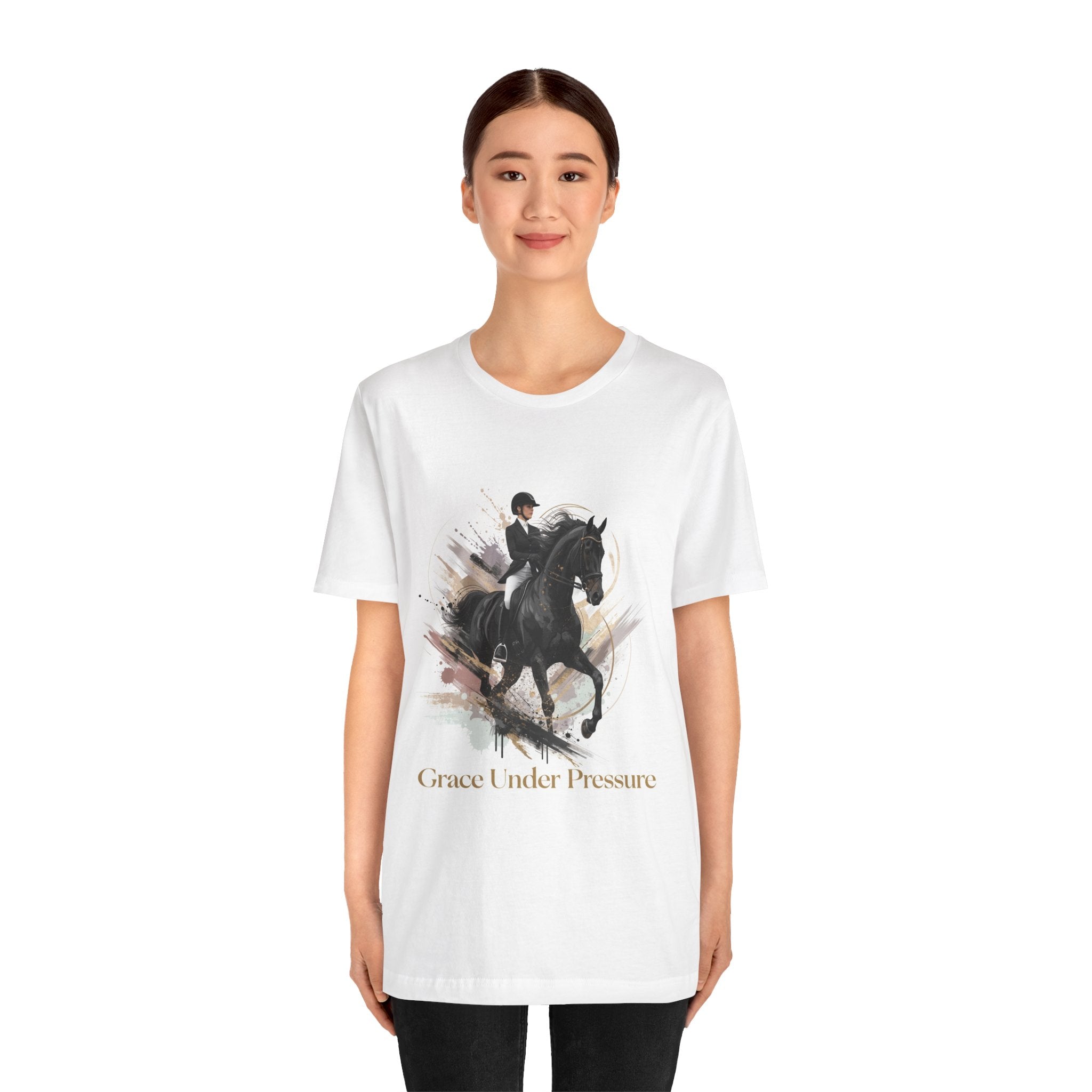 Tricou motivational cu cai 'Grace Under Pressure'