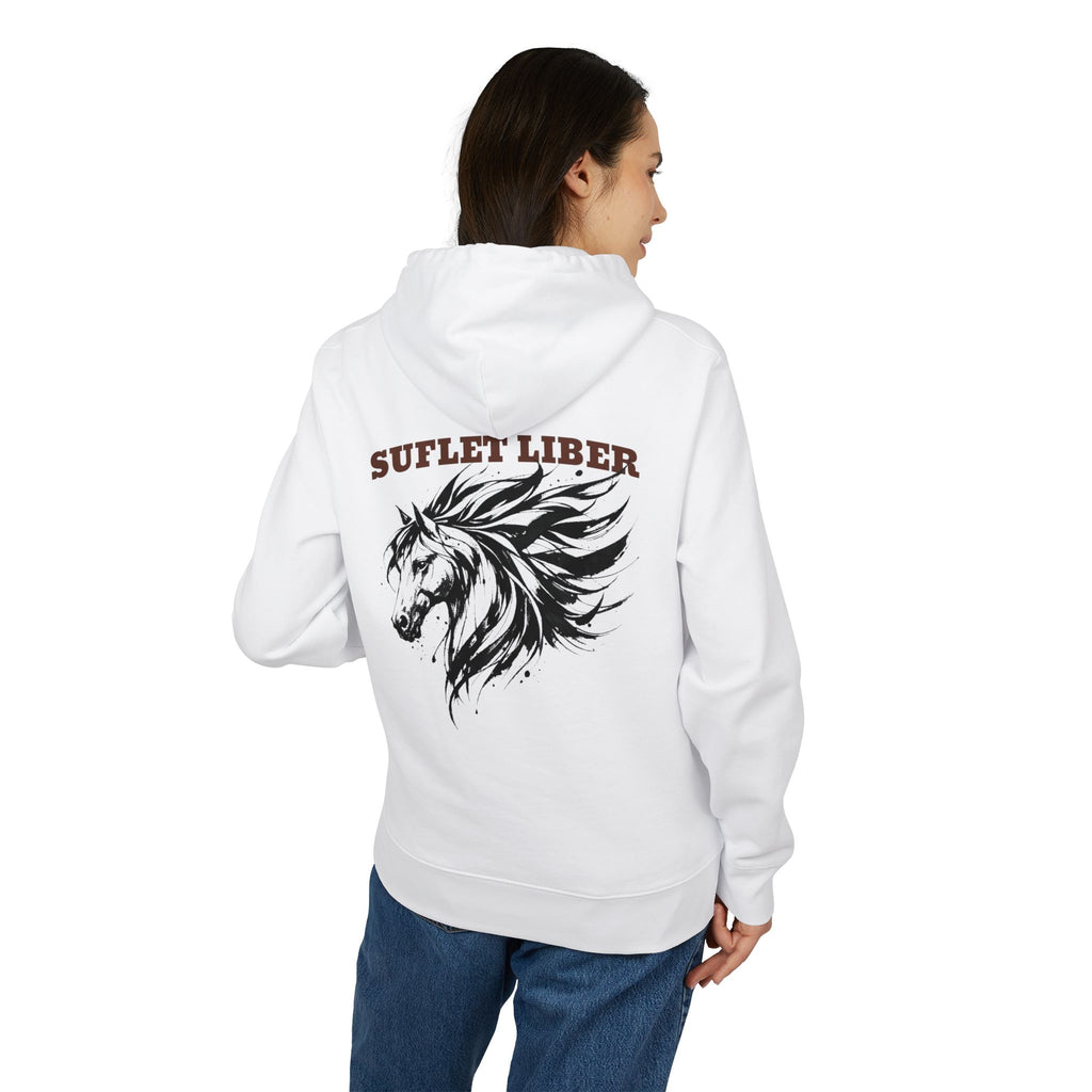 Horse Head Hoodie — "Suflet Liber" Graphic Back Print