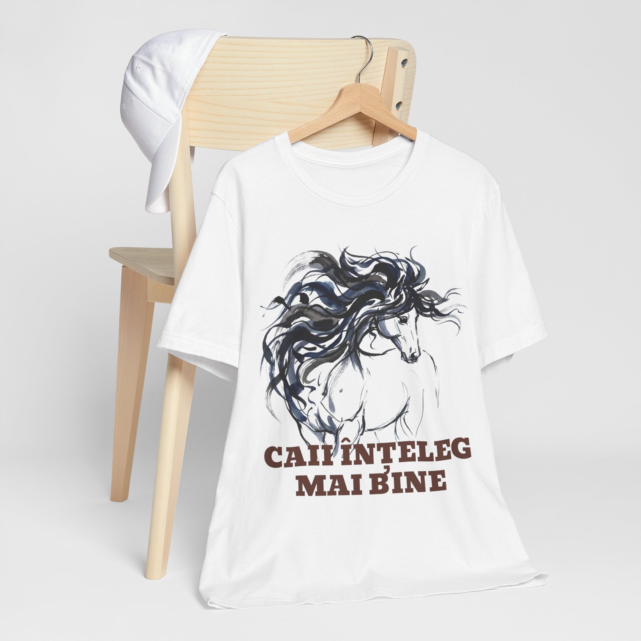 Horse Illustration T-Shirt — "Caii Inteleg Mai Bine" Romanian Graphic Tee