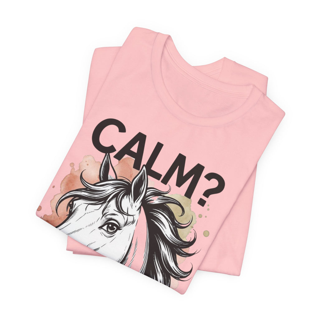 Tricou Amuzant cu Cai 'CALM? Nu. CAL'