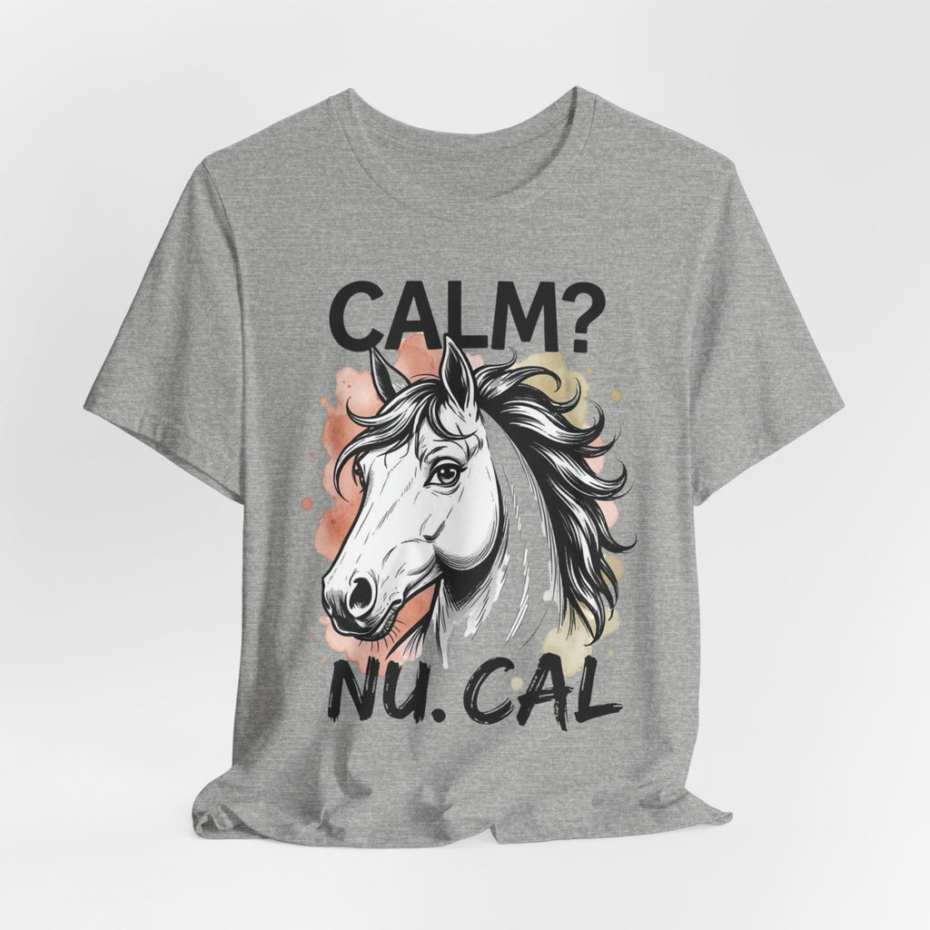 Tricou Amuzant cu Cai 'CALM? Nu. CAL'