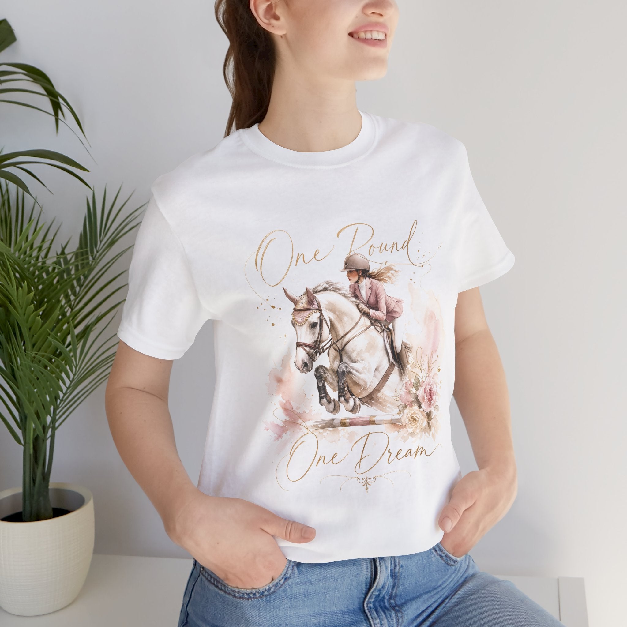 Tricou motivational cu cai 'One Round, One Dream'