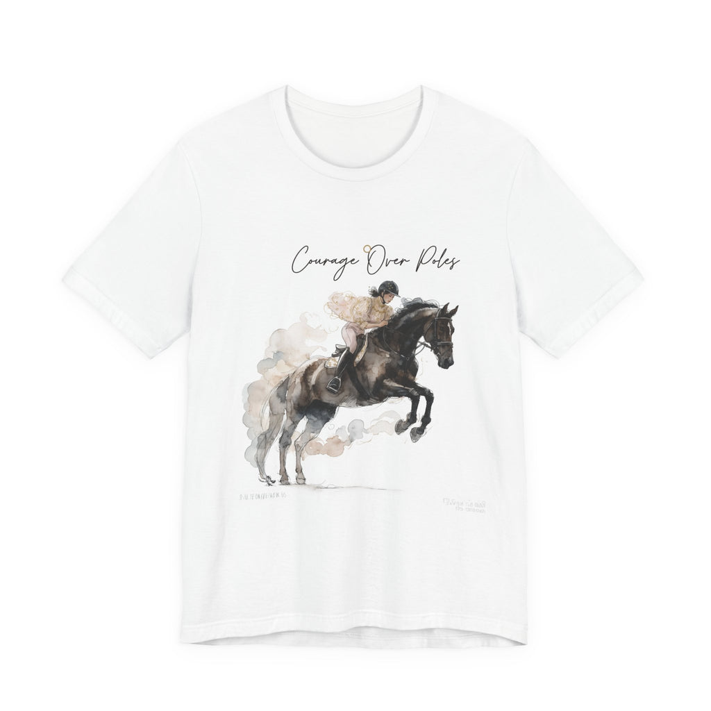 Tricou motivational cu cai 'Courage Over Poles'