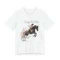 Tricou motivational cu cai 'Courage Over Poles'