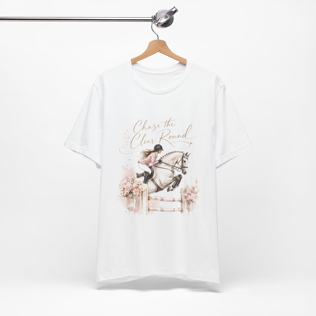 Tricou motivational cu cai 'Chase the Clear Round'