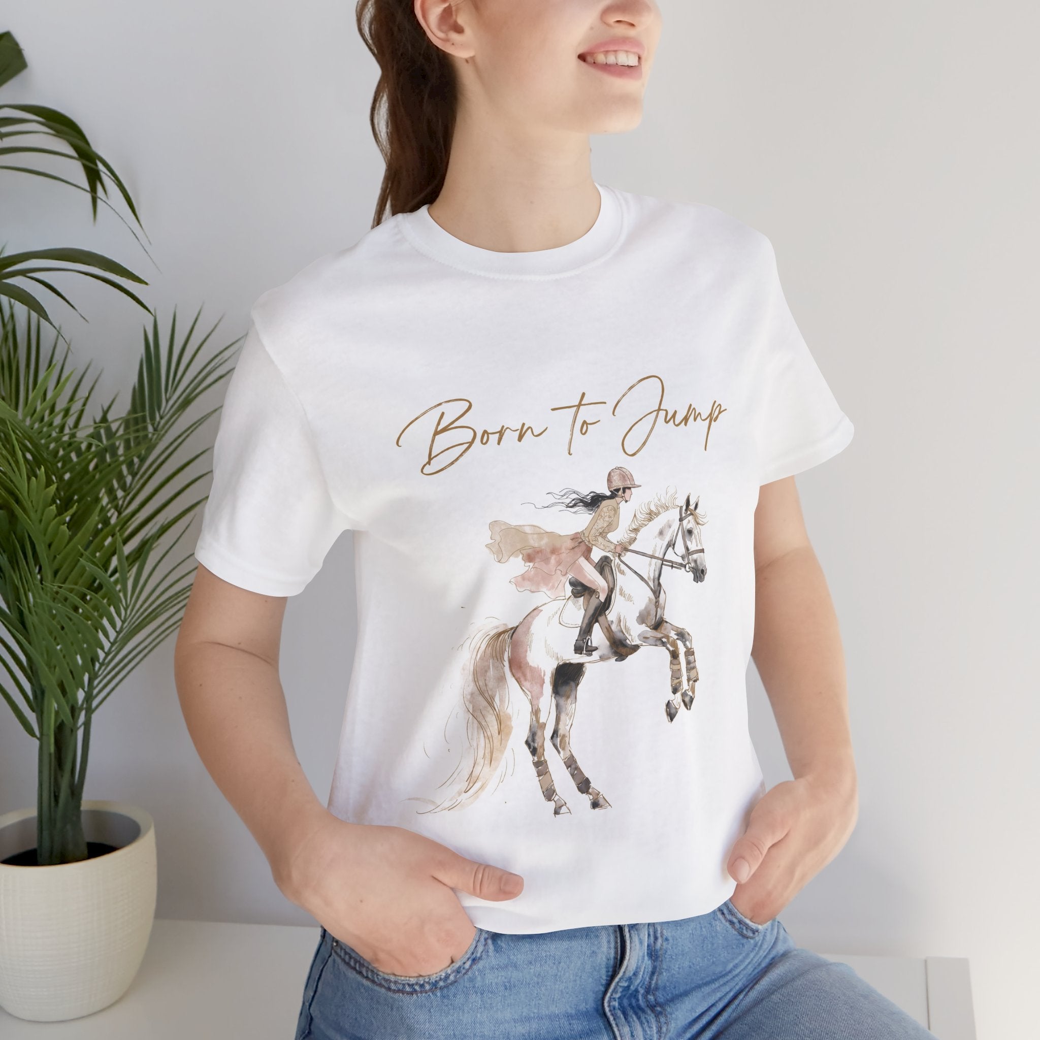 Tricou motivational cu cai 'Born to Jump'