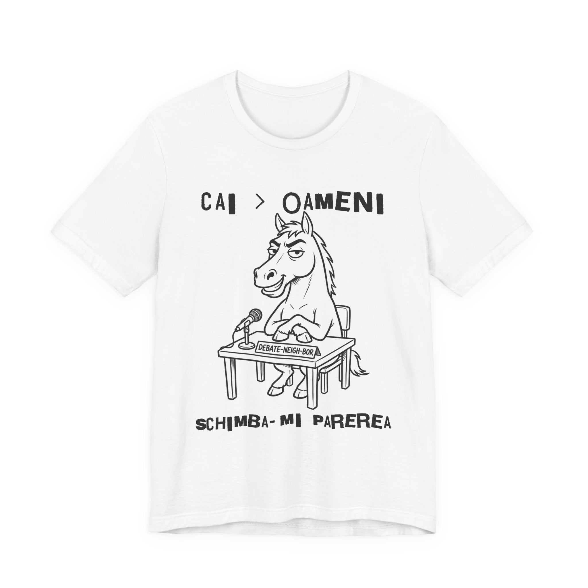 'Tricou Amuzant cu Cai 'Cal > 'Oameni- Schimba‑mi Parerea'