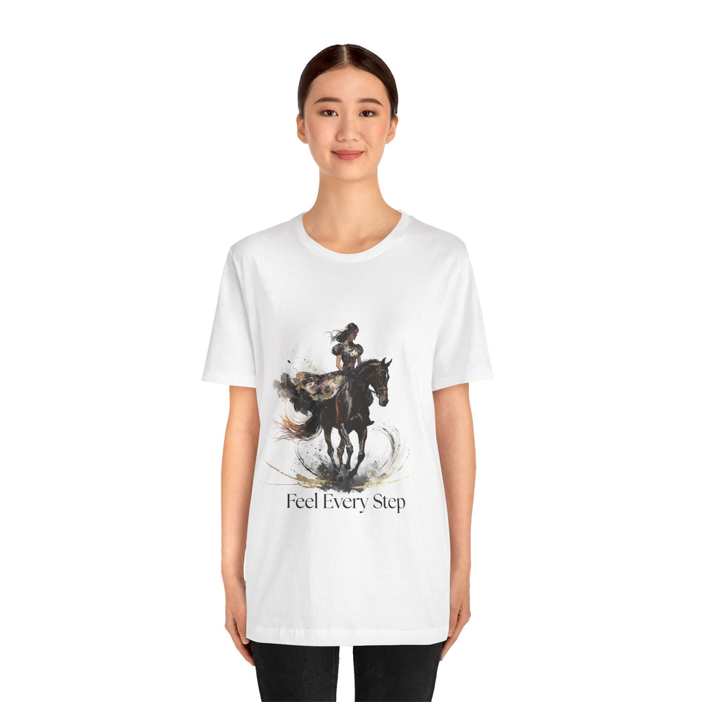 Tricou motivational cu cai 'Feel Every Step'