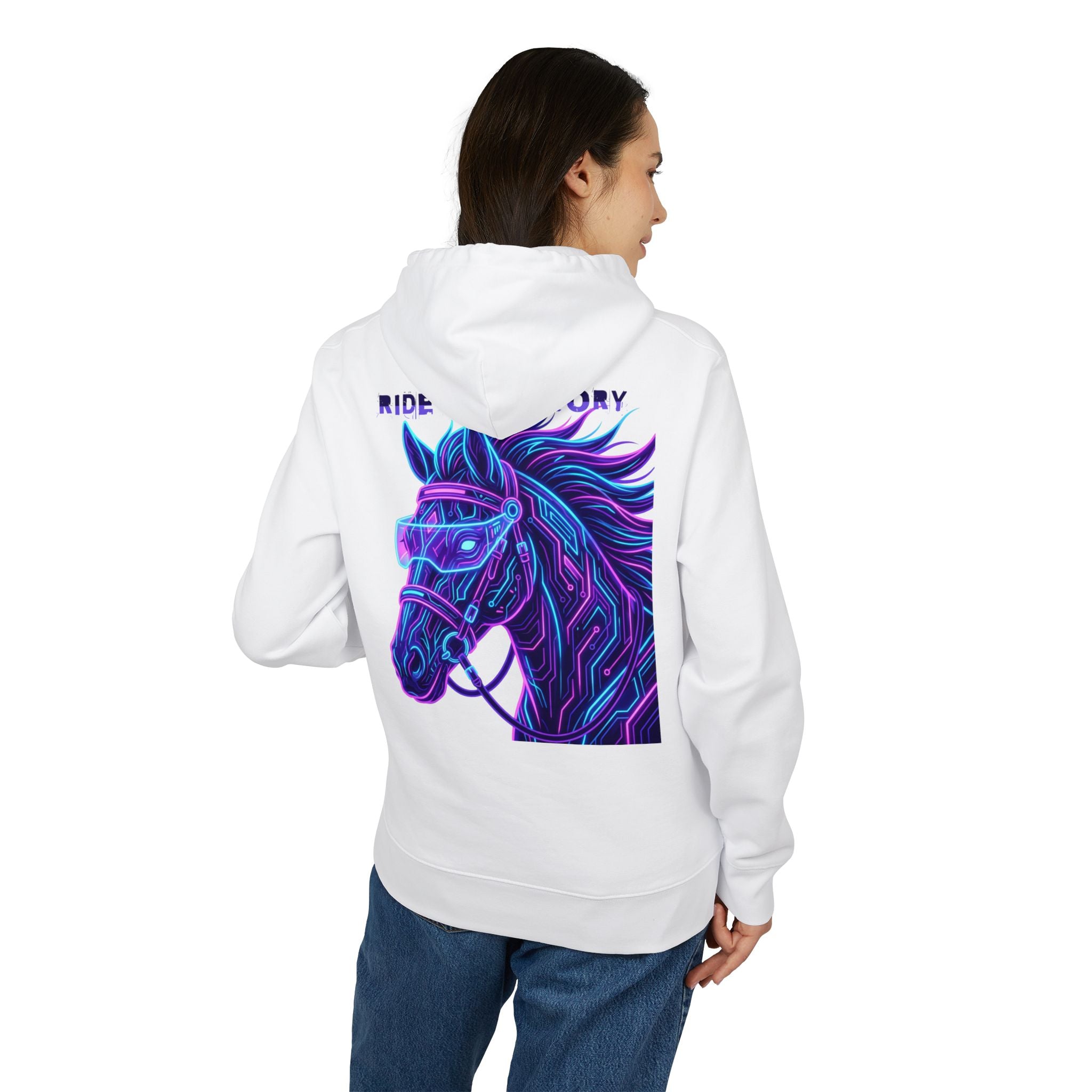 Hanorac cu cal neon 'Ride your story'