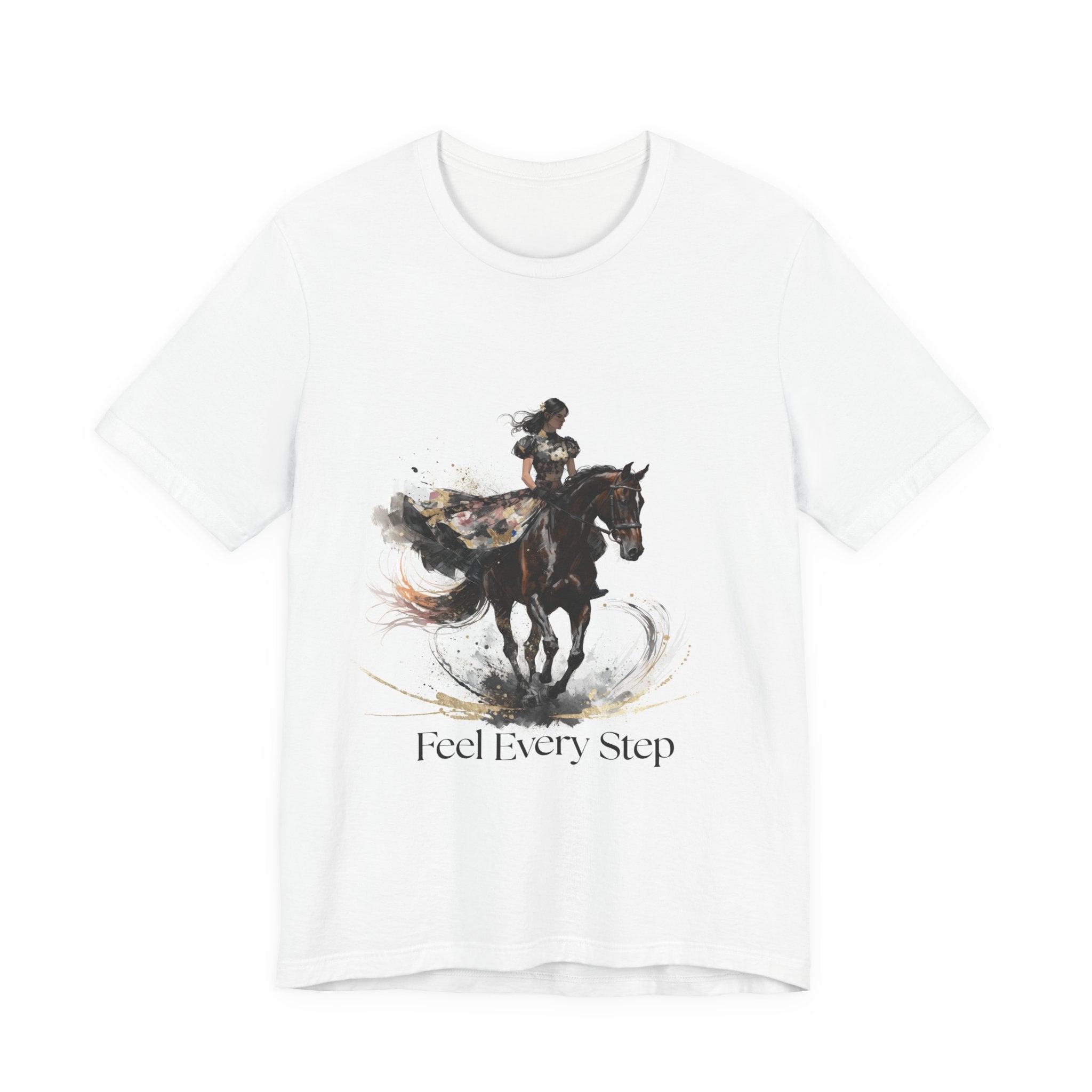 Tricou motivational cu cai 'Feel Every Step'