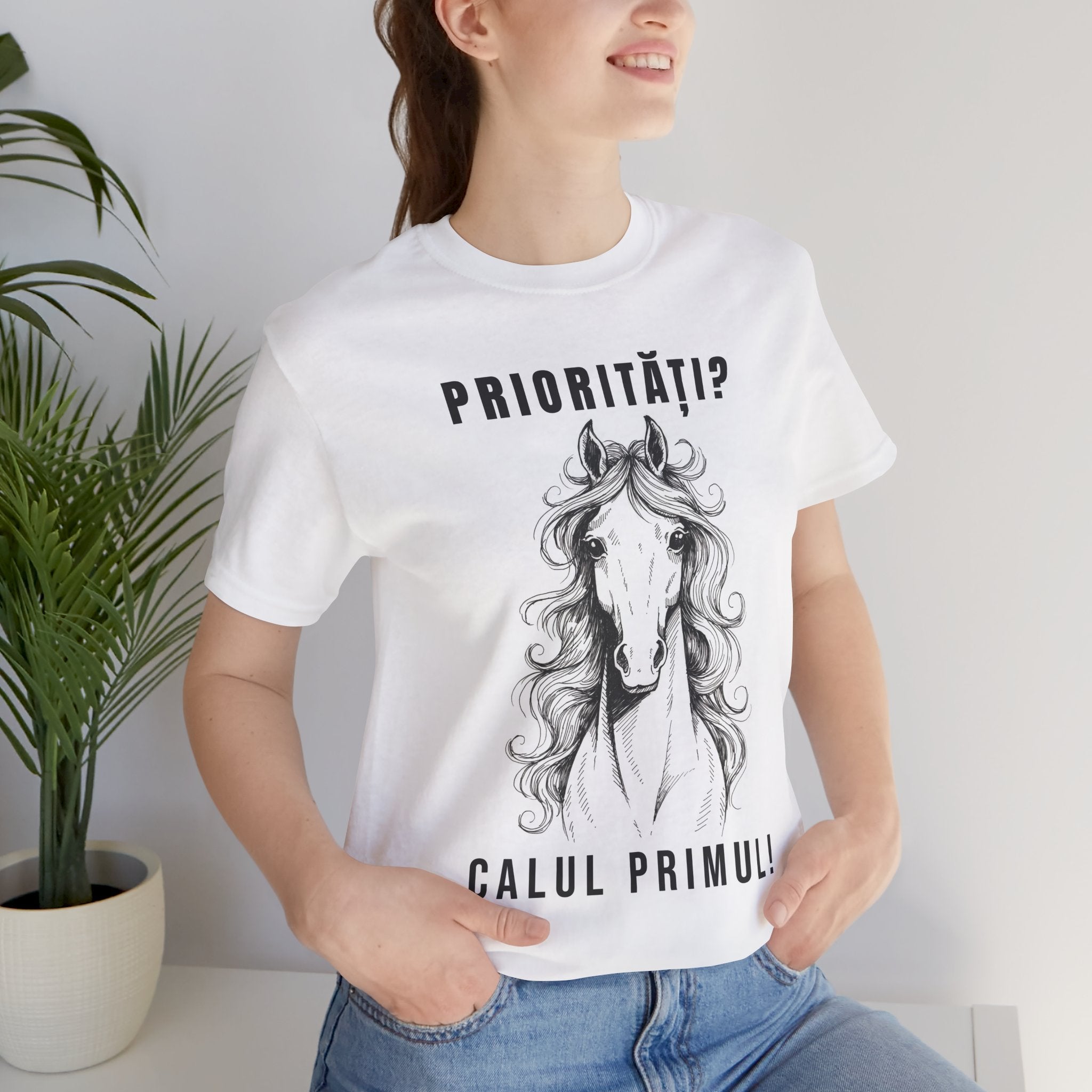 Tricou Edgy cu Cai 'Priorități? Calul Primul!'