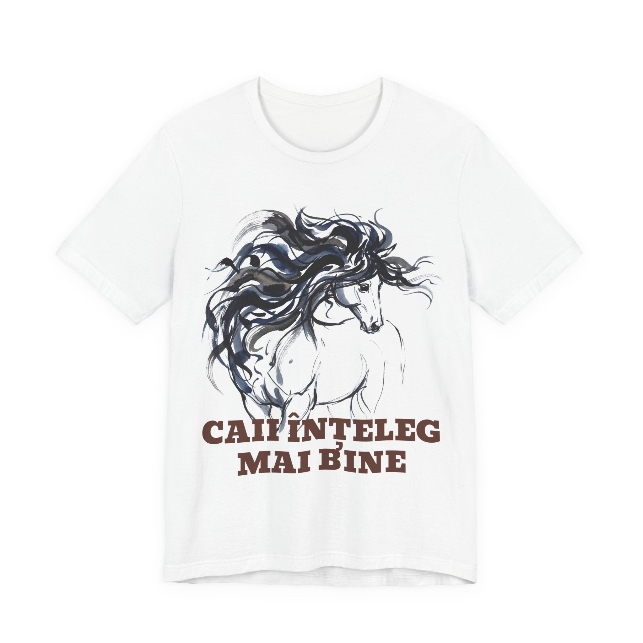 Horse Illustration T-Shirt — "Caii Inteleg Mai Bine" Romanian Graphic Tee
