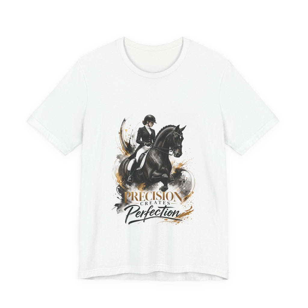 Tricou motivational cu cai 'Precision Creates Perfection'