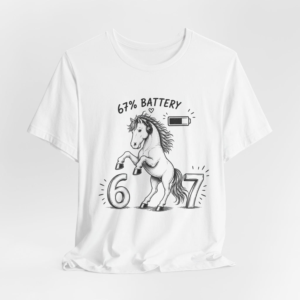 Tricou cu Cai '67% Battery'