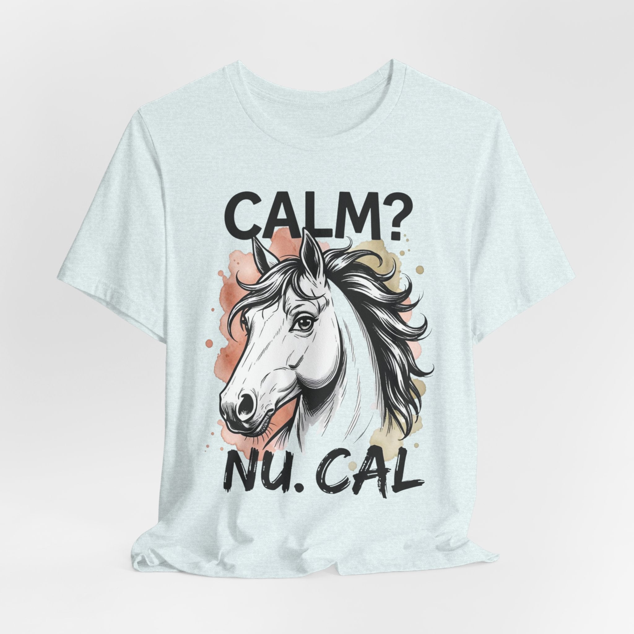 Tricou Amuzant cu Cai 'CALM? Nu. CAL'