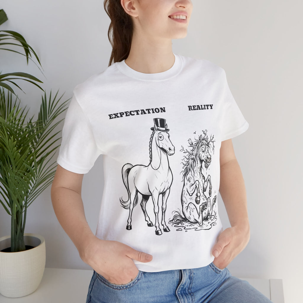 Expectation vs Reality Unicorn T‑Shirt – Funny Magical Contrast Tee