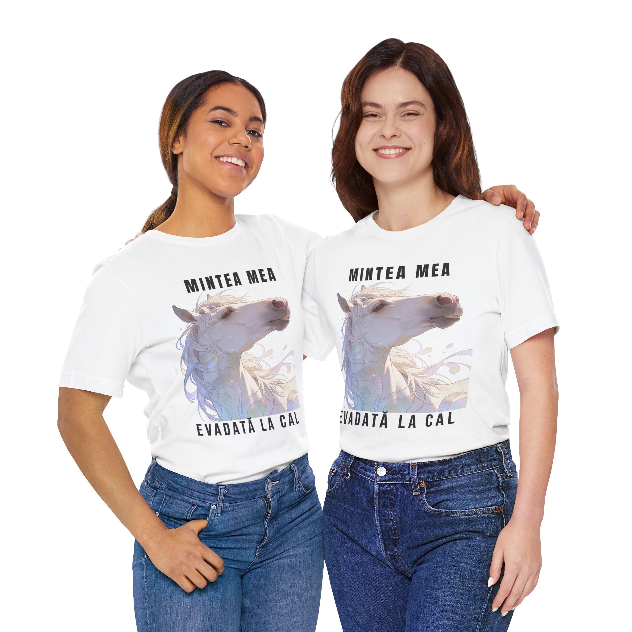 Tricou Edgy cu Cai 'Mintea Mea Evadatã la Cal'