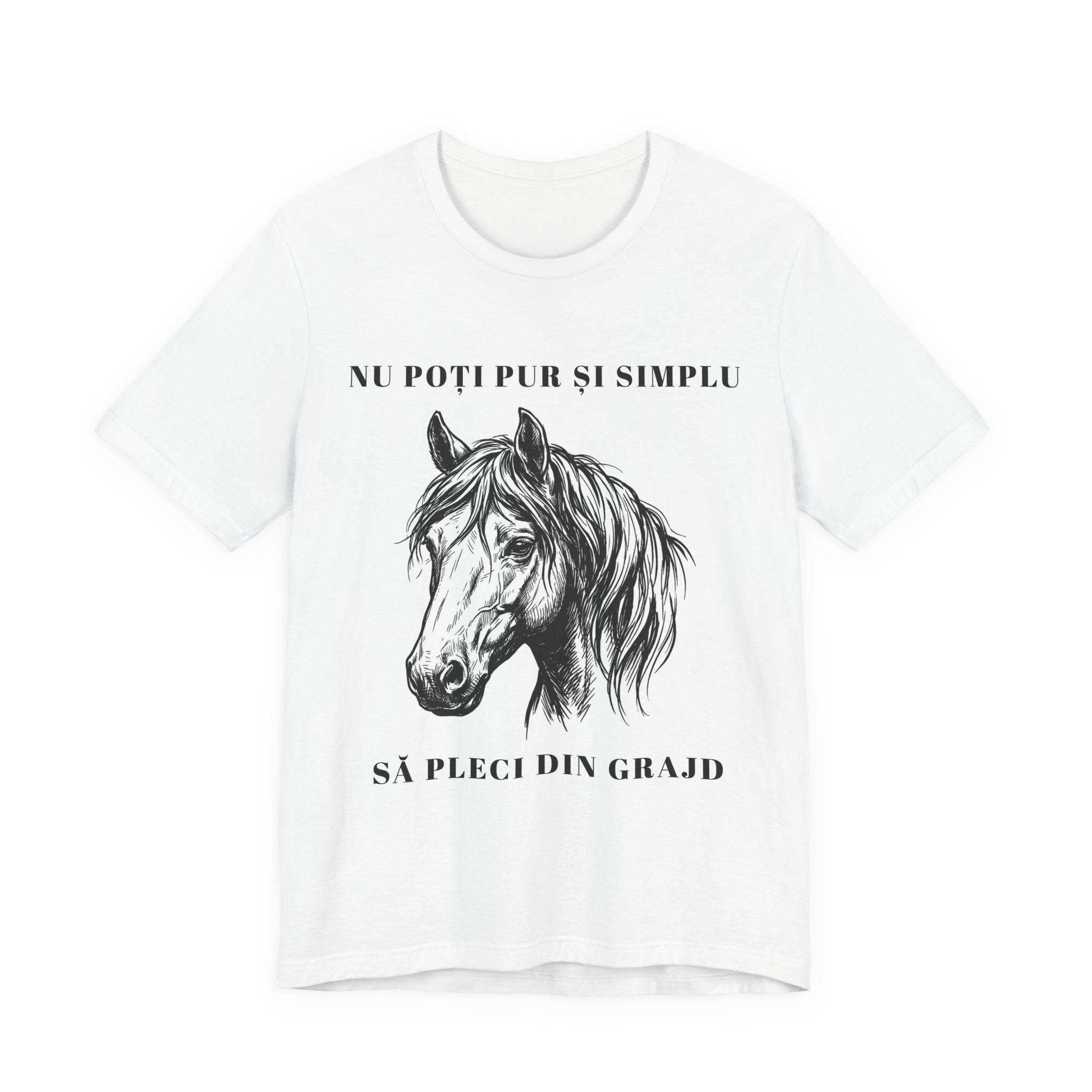 Tricou Amuzant cu Cai 'Nu poți pur și simplu să pleci din grajd'