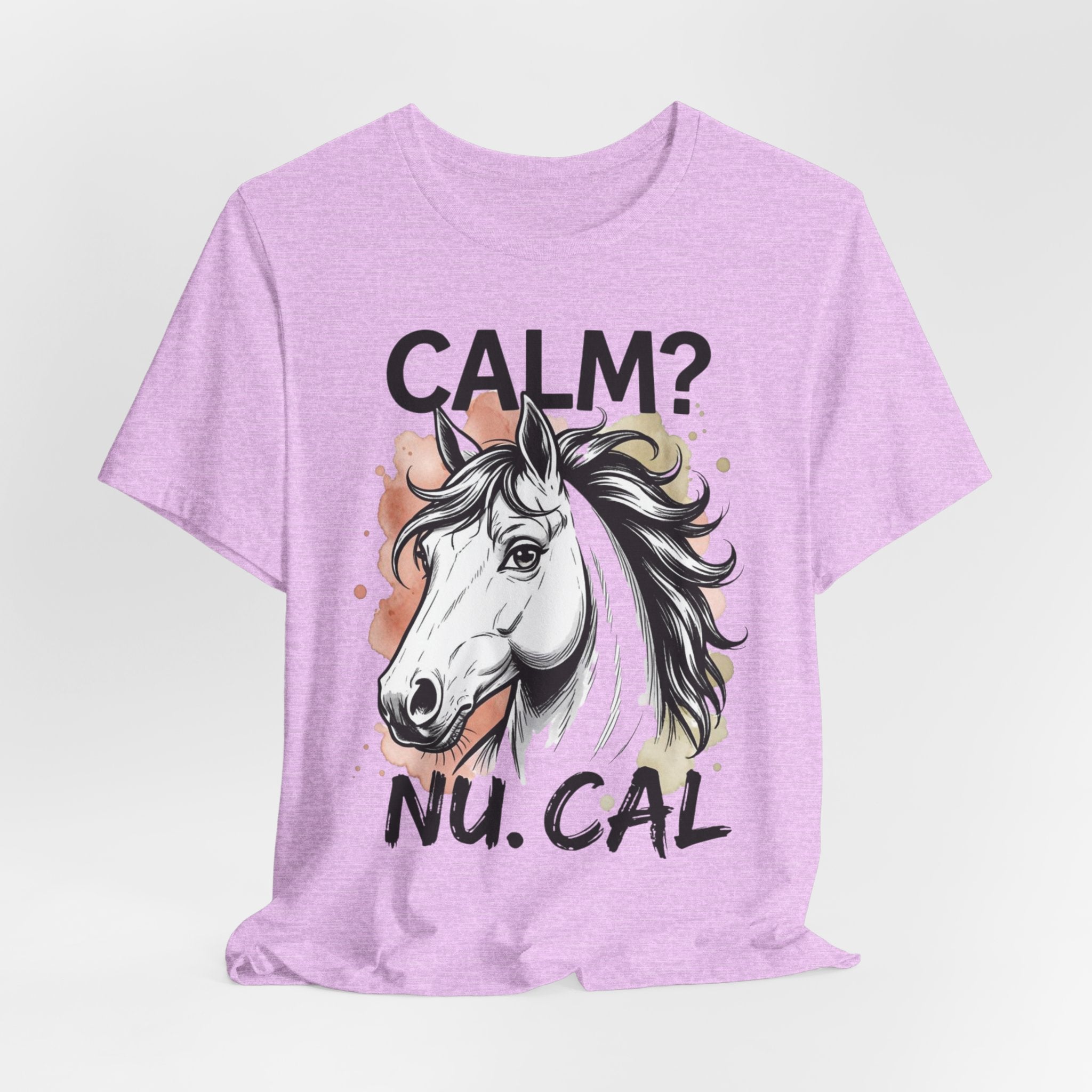 Tricou Amuzant cu Cai 'CALM? Nu. CAL'