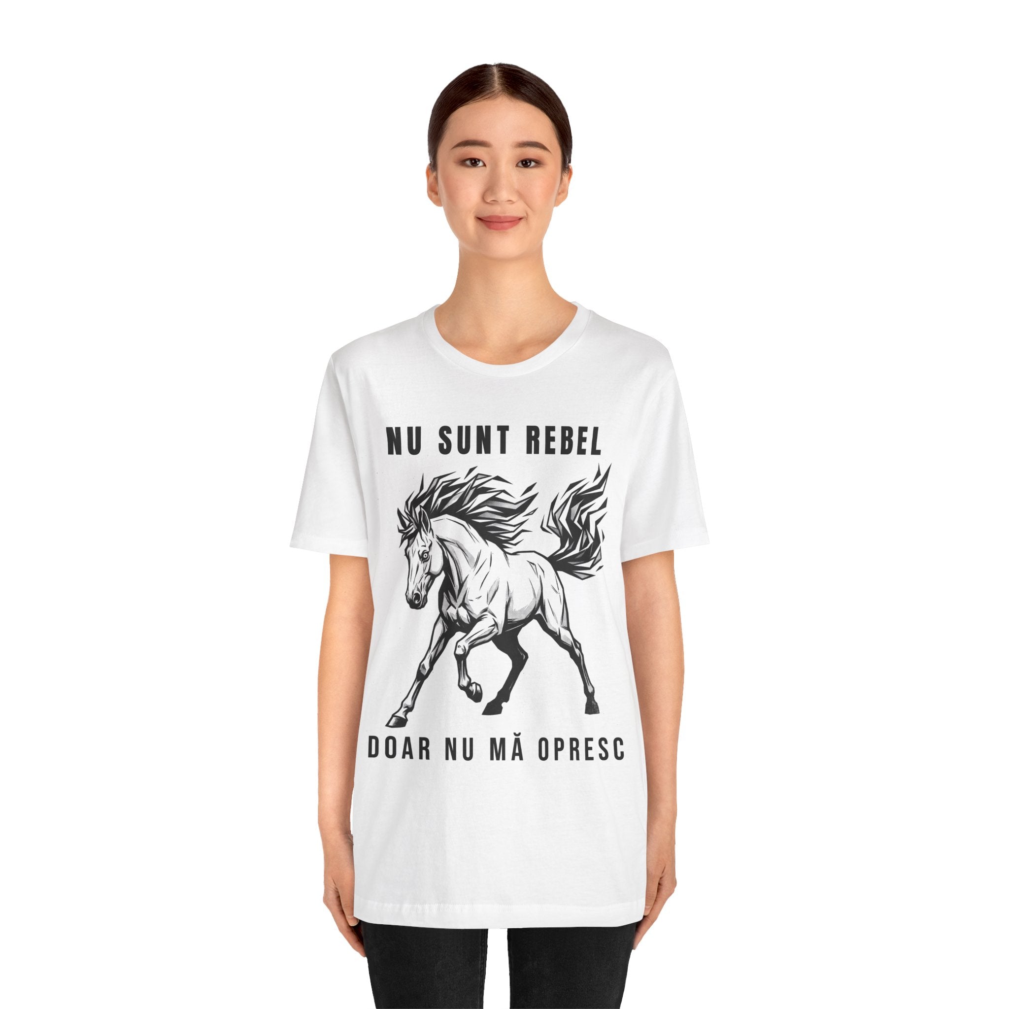 Tricou Edgy cu Cai 'Nu sunt rebel, doar nu mă opresc'