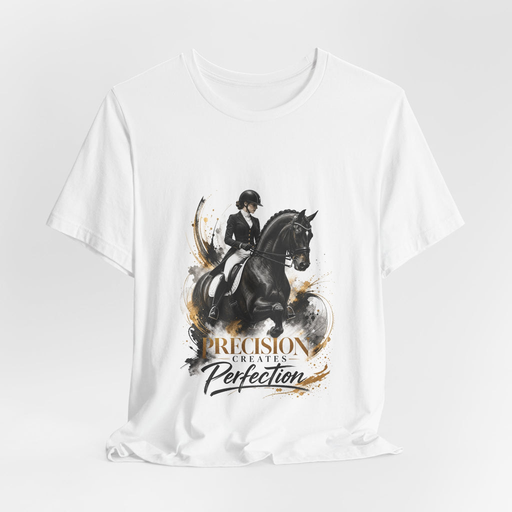 Tricou motivational cu cai 'Precision Creates Perfection'