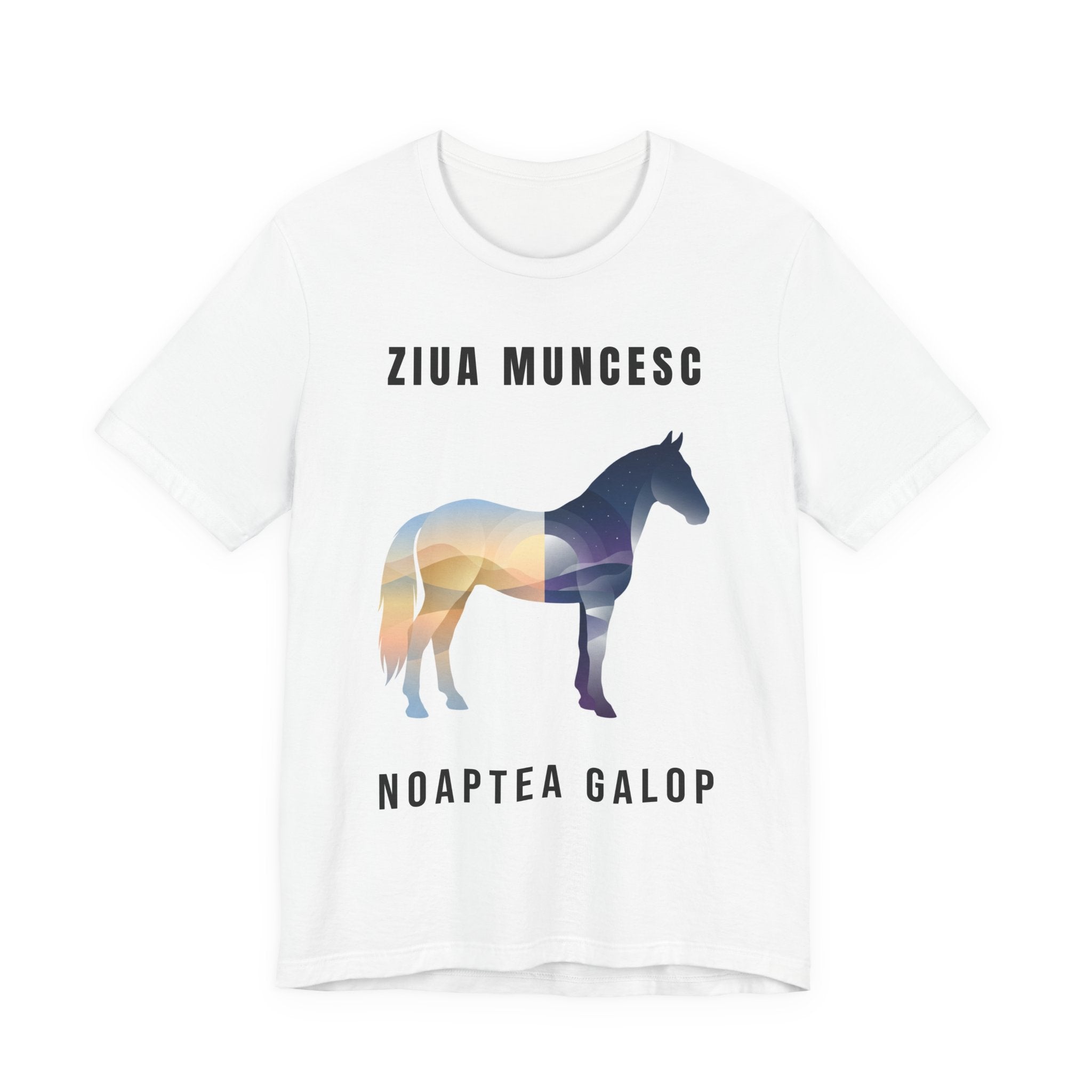 Tricou Edgy cu Cai 'Ziua Muncesc Noaptea Galop'