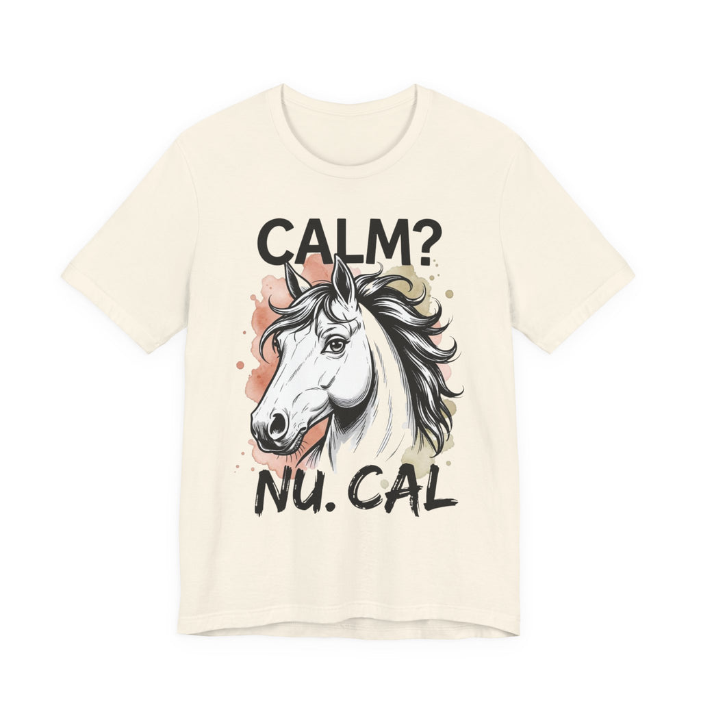 Tricou Amuzant cu Cai 'CALM? Nu. CAL'