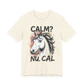 Tricou Amuzant cu Cai 'CALM? Nu. CAL'