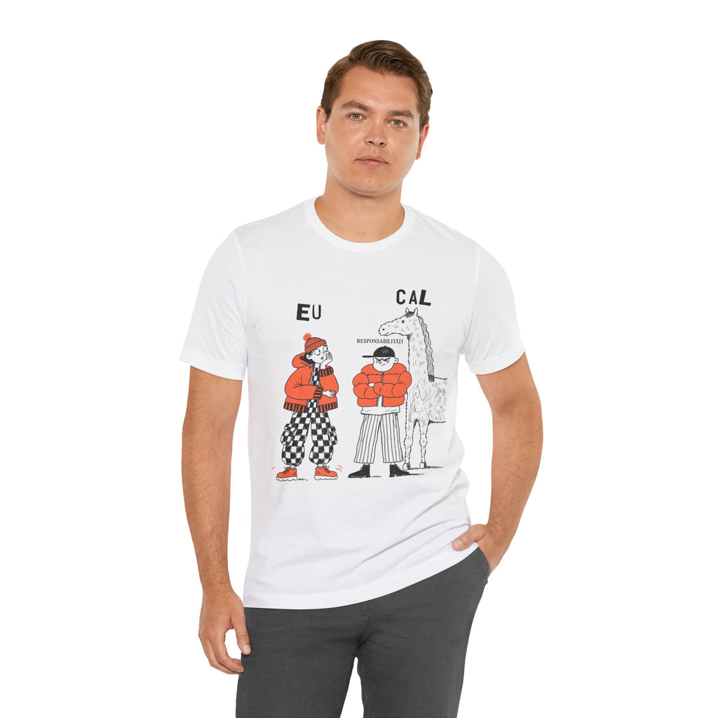 Tricou Amuzant cu Cai 'Eu, Cal, Responsabilitati'