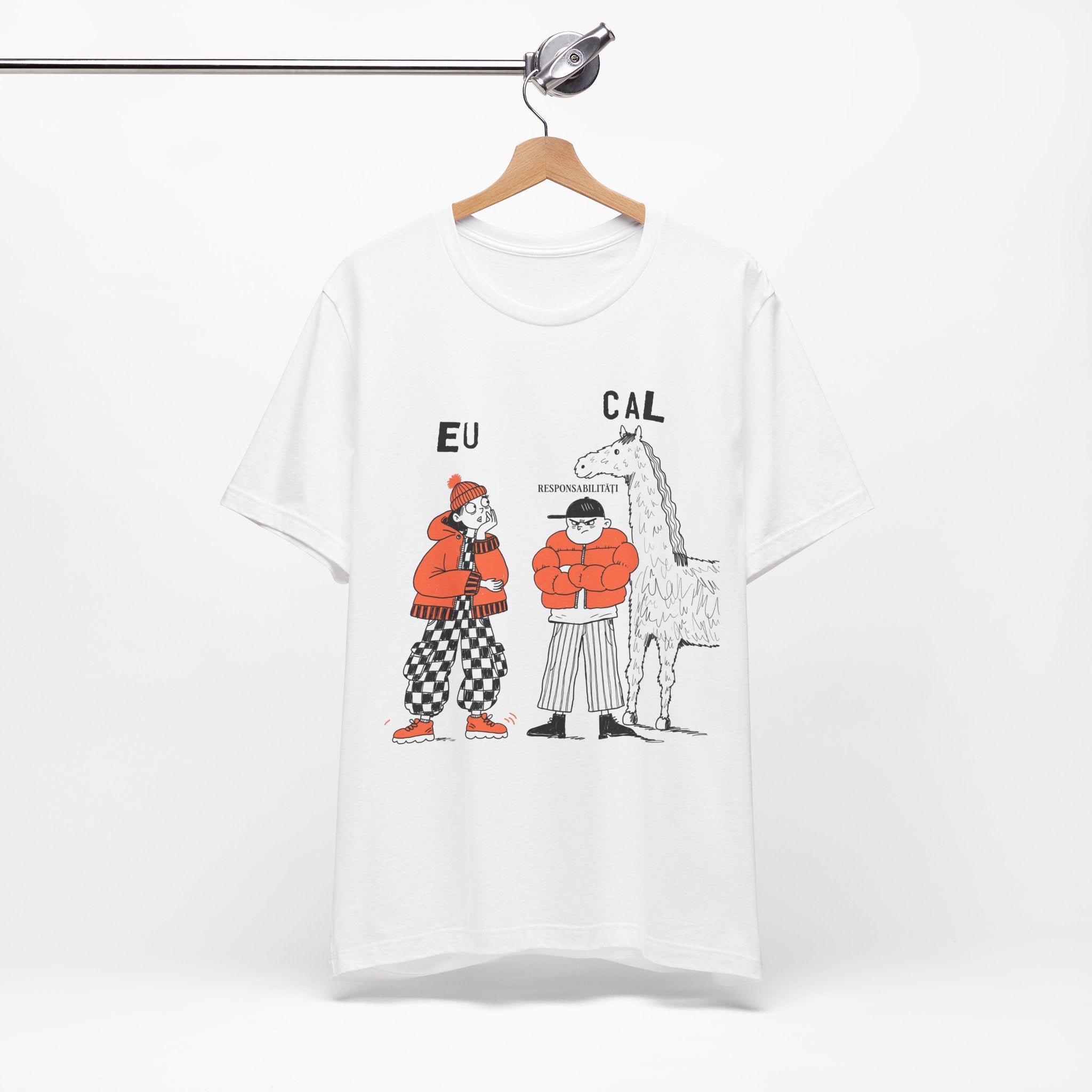 Tricou Amuzant cu Cai 'Eu, Cal, Responsabilitati'