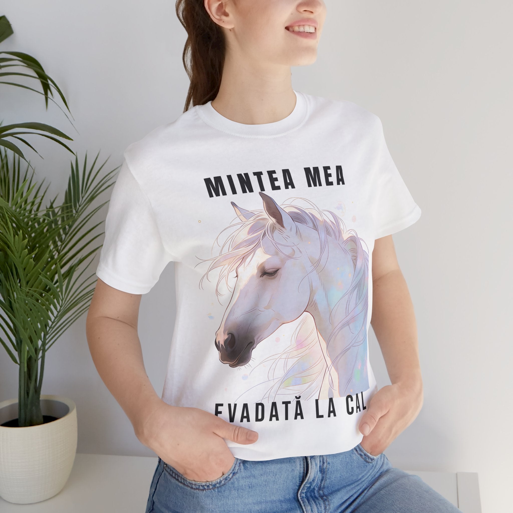Tricou Edgy cu Cai 'Mintea Mea Evadatã La Cal'