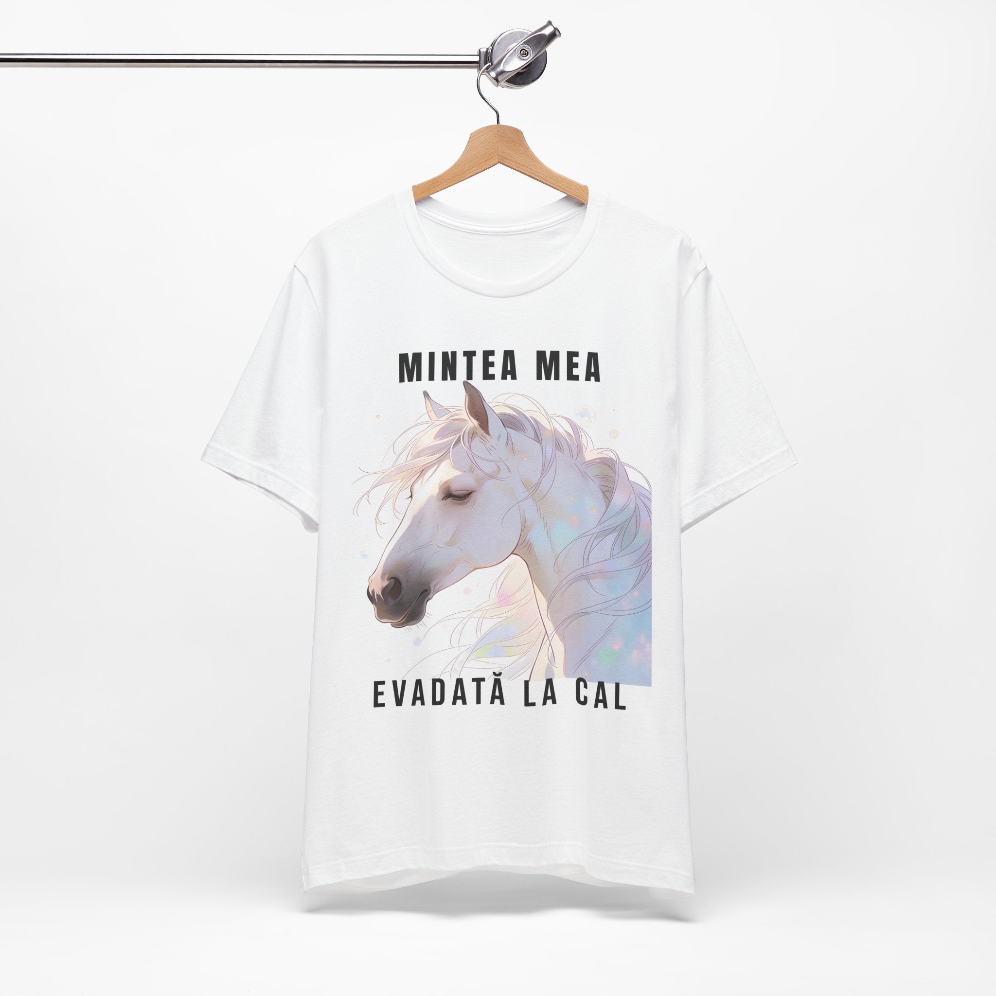 Tricou Edgy cu Cai 'Mintea Mea Evadatã La Cal'