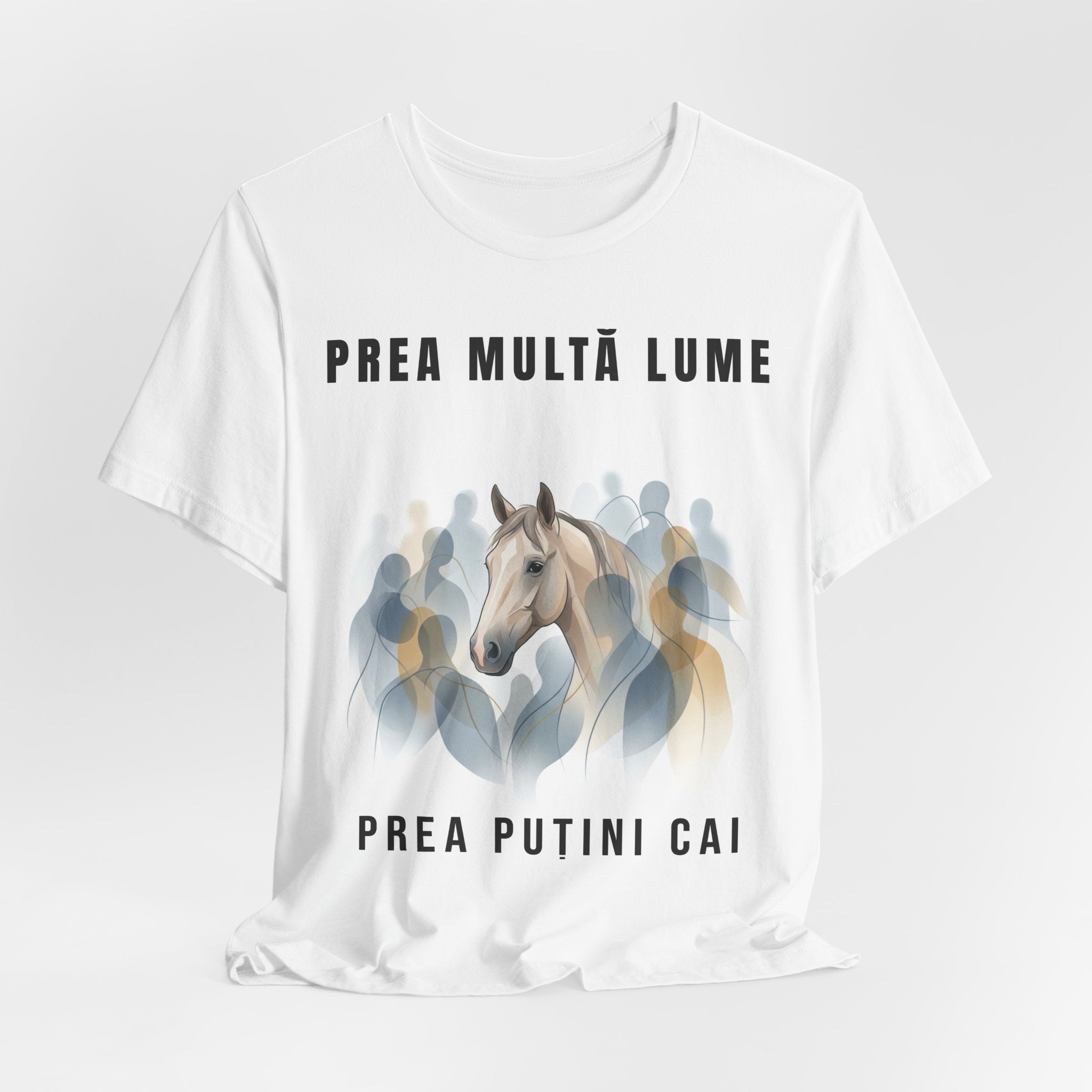 Tricou Edgy cu Cai 'Prea Multă Lume, Prea Puțini Cai'
