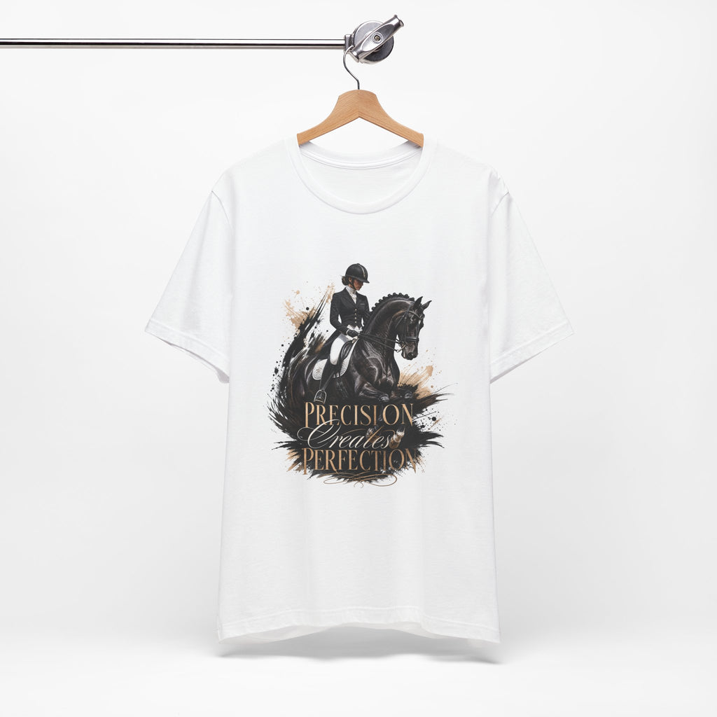 Tricou motivational cu cai 'Precision creates perfection'