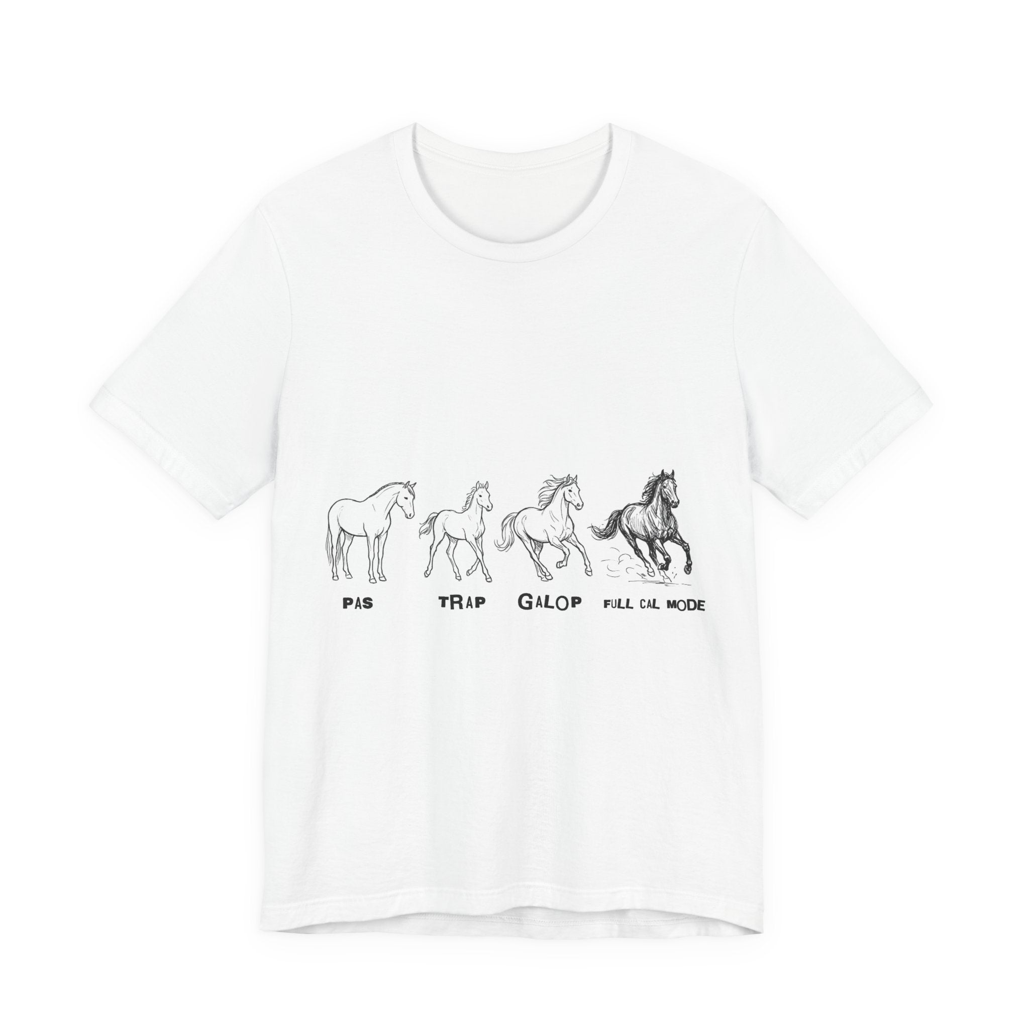 Tricou Amuzant cu Cai  'Walk, Trot, Gallop'