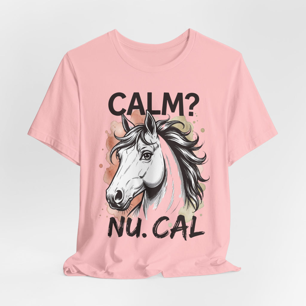Tricou Amuzant cu Cai 'CALM? Nu. CAL'