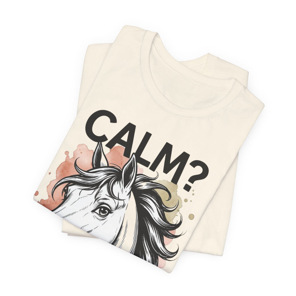 Tricou Amuzant cu Cai 'CALM? Nu. CAL'