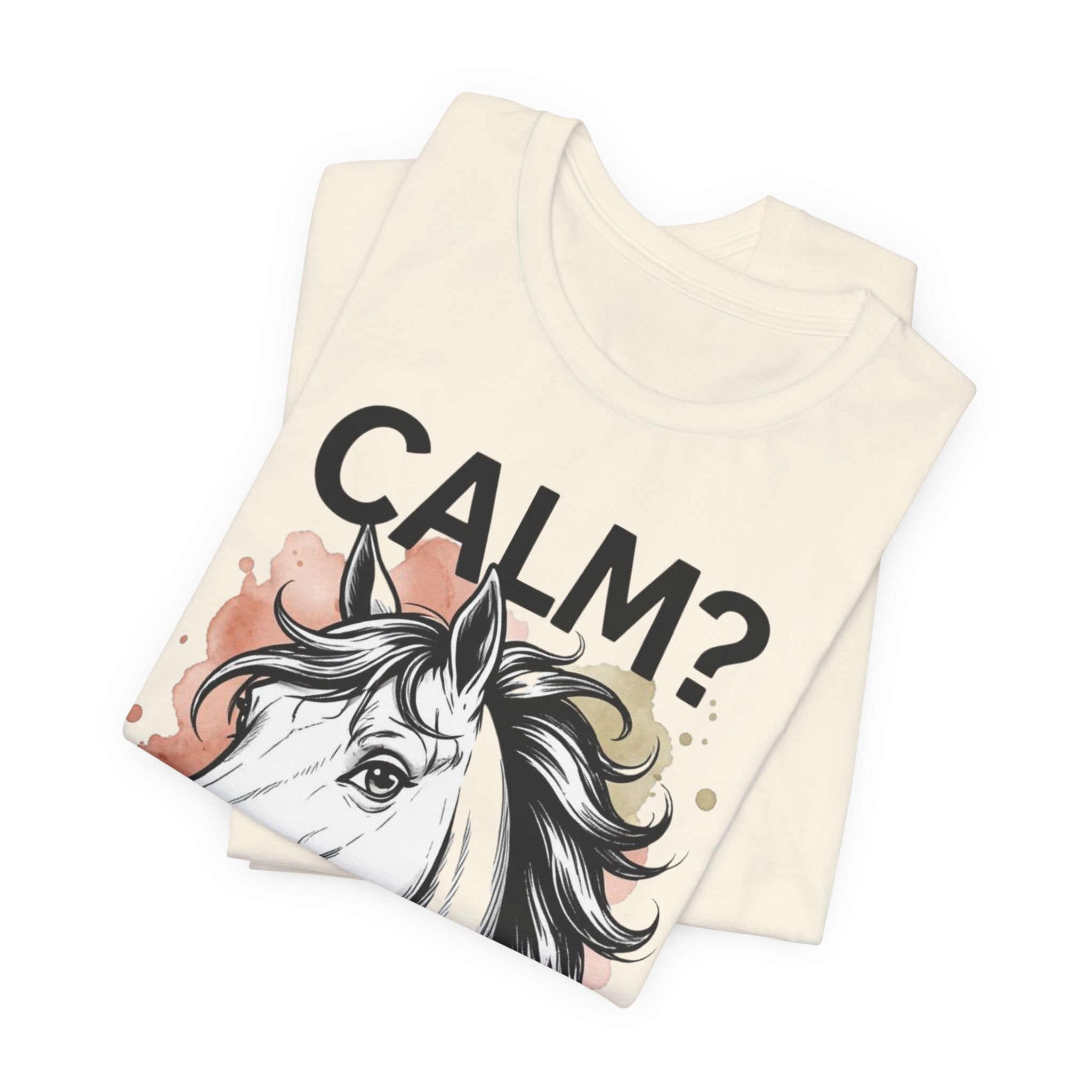 Tricou Amuzant cu Cai 'CALM? Nu. CAL'