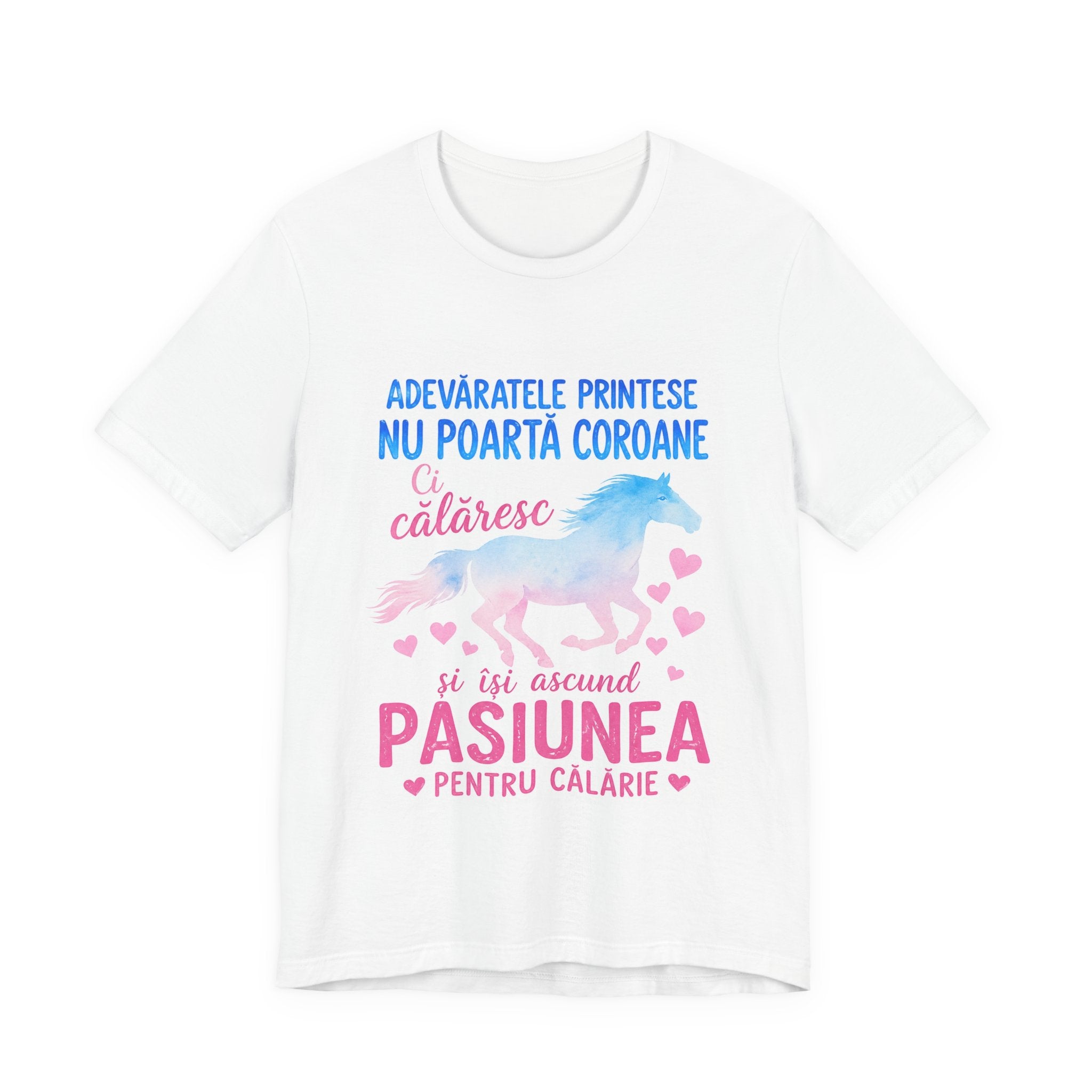 Tricou mesaj cu Cai 'Adevăratele prințese nu poartă coroane, călăresc'