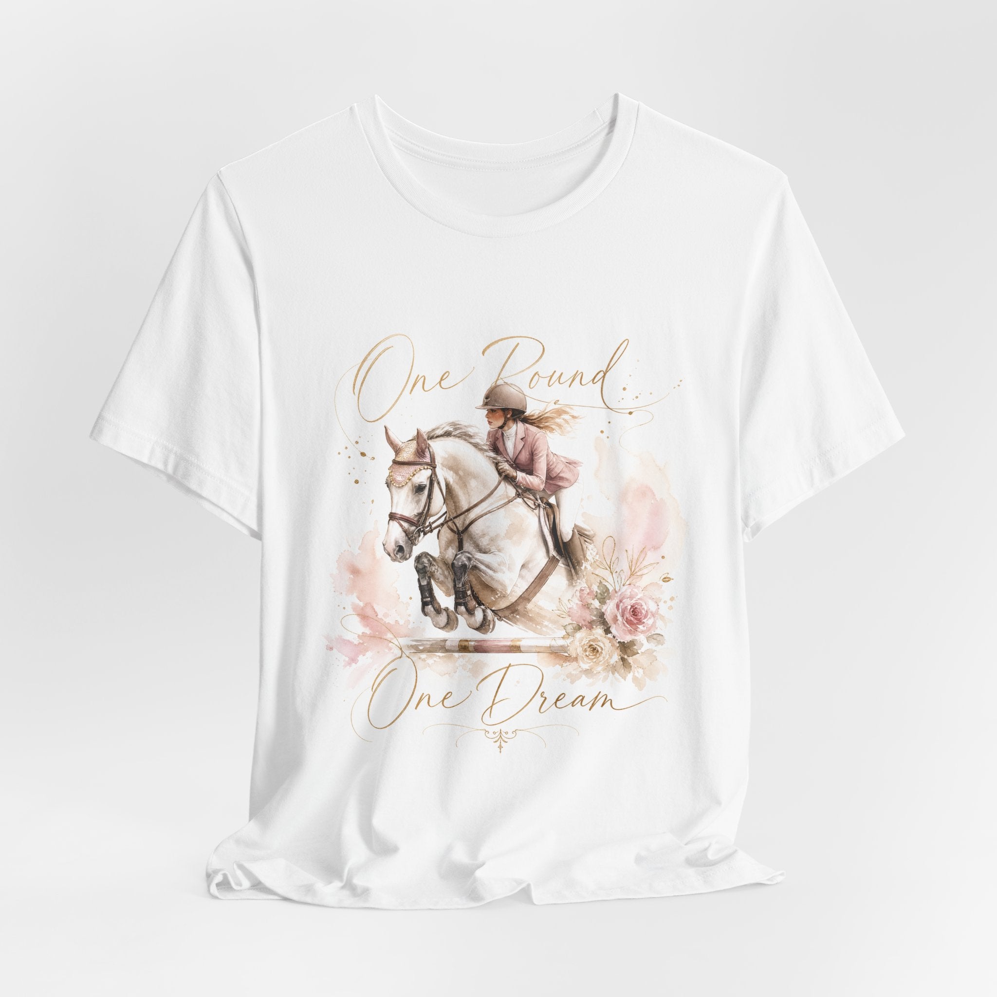 Tricou motivational cu cai 'One Round, One Dream'