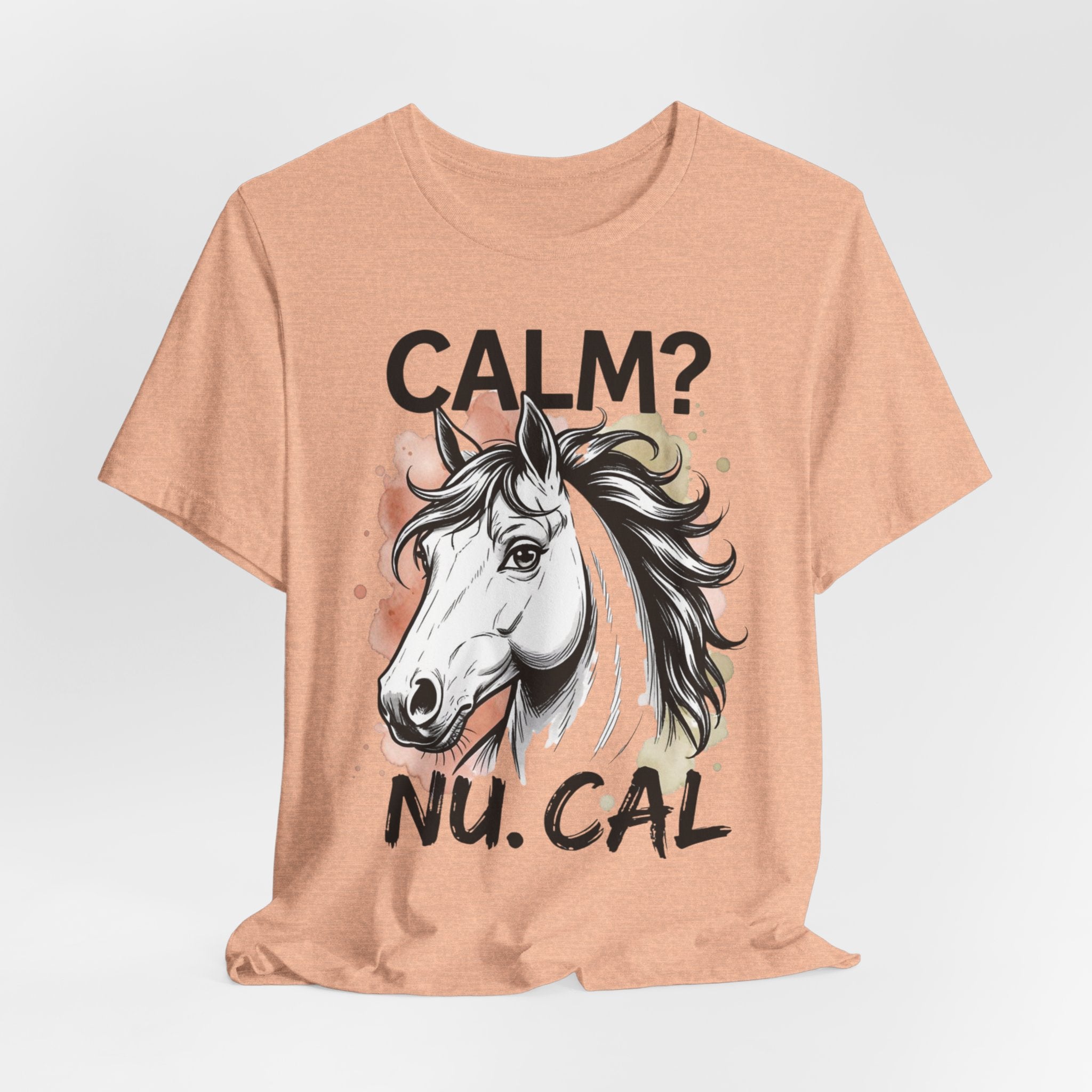 Tricou Amuzant cu Cai 'CALM? Nu. CAL'