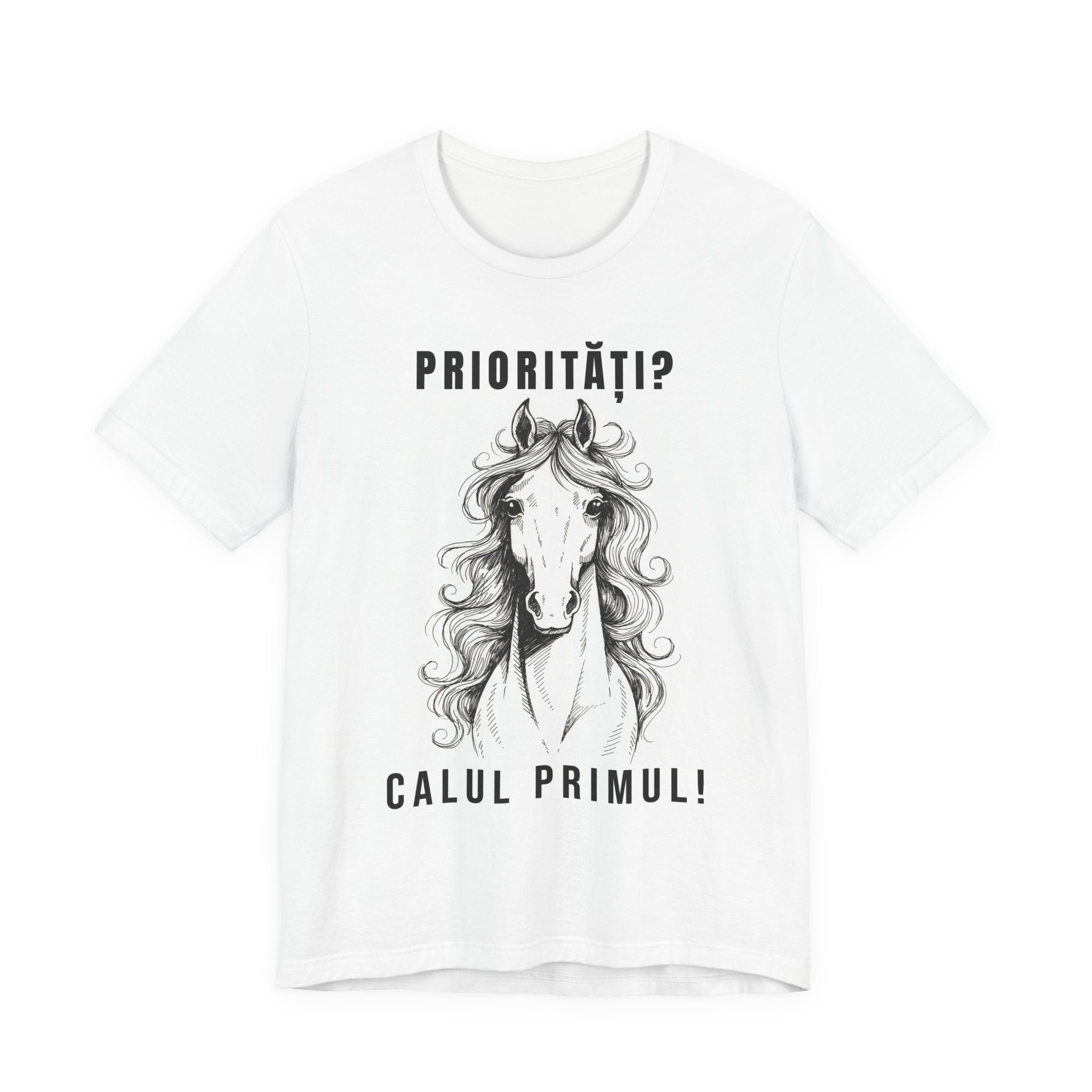 Tricou Edgy cu Cai 'Priorități? Calul Primul!'