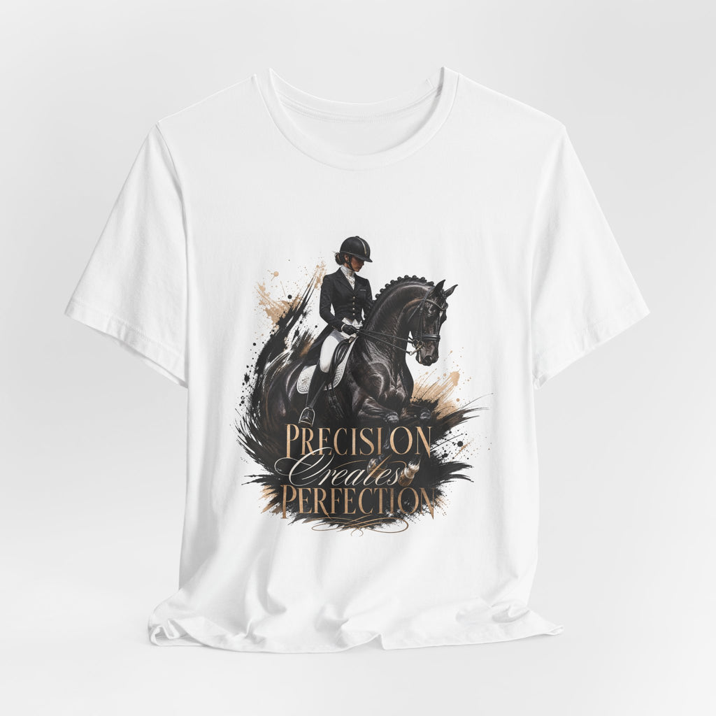 Tricou motivational cu cai 'Precision creates perfection'