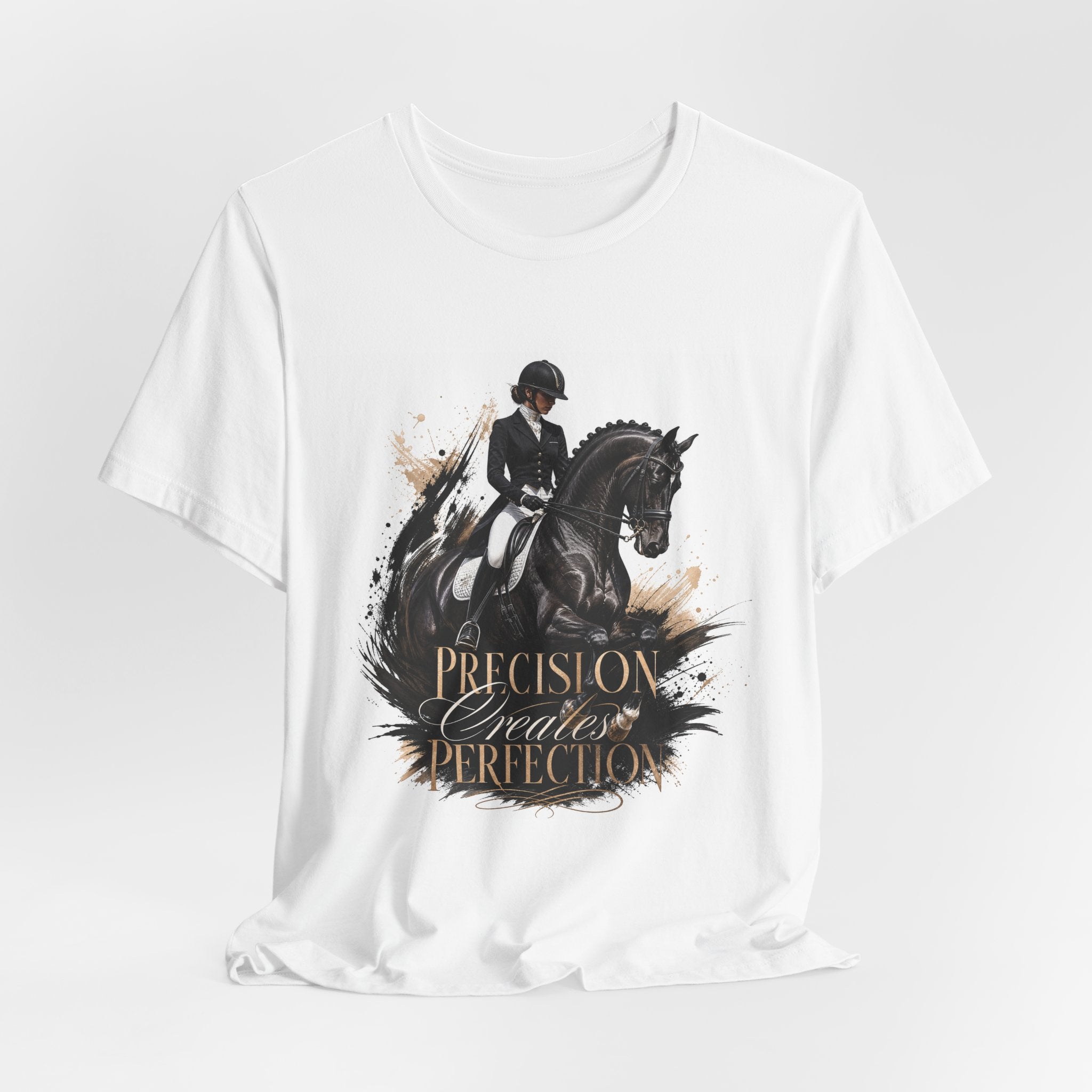 Tricou motivational cu cai 'Precision creates perfection'