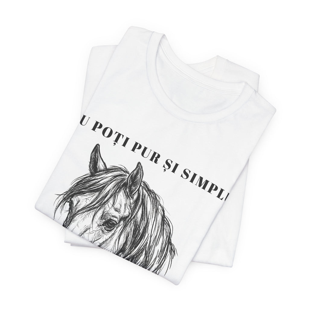 Tricou Amuzant cu Cai 'Nu poți pur și simplu să pleci din grajd'