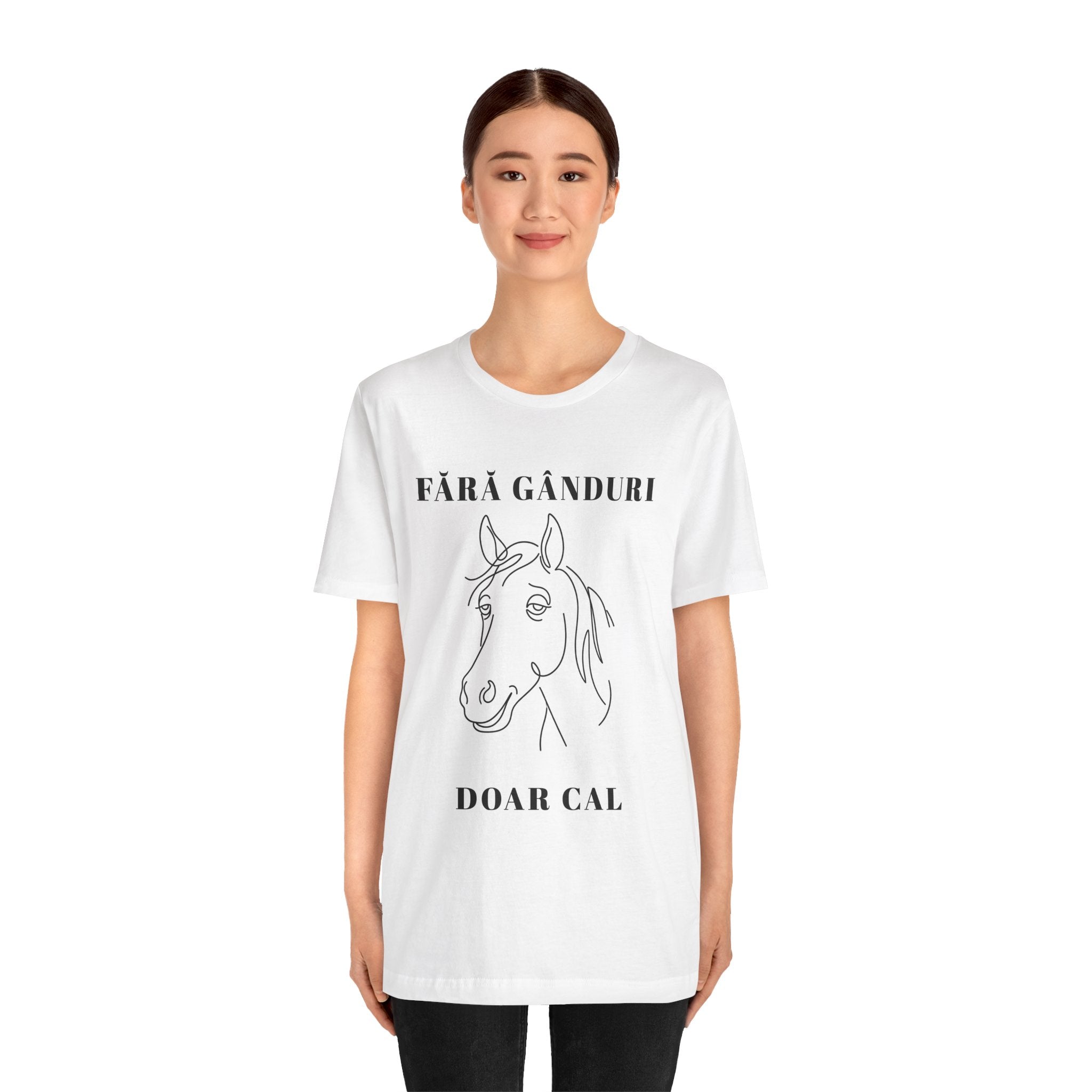 Tricou Amuzant cu Cai 'Fără Gânduri Doar Cal'